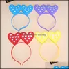 Вечеринка шляпы головы шляпы Две персиковые любовь Love Heart Luminescence Led Light Toys Hairpin Flash of Lights Hairhoop Vocal Concert Party Arti dhxlx