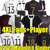 4xl 2022 Niemieckie klasyczne koszulki piłkarskie Hummels Kroos Werner Muller World Puchar Football Shirt Gotze Sanea Khedira Reus Havertz Men Zestawy dla dzieci zestawy skarpet z długim rękawem