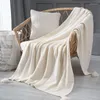 Cobertores Luxo Cashmere Knitt Blanket Crochet Shawl macio para camas Throw Sofá xadrez de decoração de quarto rosa