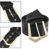 Riemen mode dames taille voor jurk gouden legering buckle pu lederen riem massief zwart rood wit brede tailleband 115-118 cm