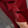 Vestidos de festa vermelhos um ombro de manga lateral lateral de manga longa moda de moda especial ocasião especial