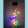 Decorazioni da giardino Gardendecorations Led Energia solare Windbell Lampade Scolorimento Shell Decorazioni da giardino Campanelli eolici Vendita leggera con Dhbs1