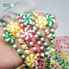 Christmas Decorations 2.4Meter Colorful Candy Pendant Garland Ins Nordic Series Sweets Ball String Handmade Nursery Children Room Tree Decor 221117