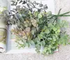 装飾的な花人工植物ユーカリのユーカリ葉プラスチック緑の植物人工偽の花室装飾DIYウェディングブライダルブーケGC1812