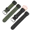 Titta på Bands Nylon Band Strap 18 MM Fit för AE-1000 W-S200H W-800H W-216H 735H W-215 AEQ-110W SGW-300H 400H 500H MRW-200H