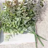 装飾的な花人工植物ユーカリのユーカリ葉プラスチック緑の植物人工偽の花室装飾DIYウェディングブライダルブーケGC1812