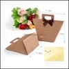 Gift Wrap Gift Packing Handbag Gilding Kraft Paper Souvenir Bags Solid Color Per Jewelry Bag With Bow Brown White Arrival 0 72Hb F2 Dh7F9