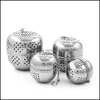 TEA INFUSERS Rostfritt stål Äggformade tepolar Infusör Mesh Filter Silning Låsa Loose Leaf Spice Ball med repkedjekrok 44 DHCAL