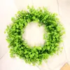 Decorative Flowers St. Patrick's Day Shamrock Wreath Artificial Leaf Garland Front Door Welcome Pendant Wall Window Party Festive