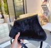 Designer Hairbags Clutch Bag Metal Hemming äkta ledare New Fashion Women Handväskor Damer Single Shoulder Messenger256R