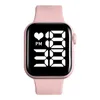 Horaires de bracelet numériques LED LED LED LED ELECTRONIQUE Simple Square Candy Silicone natation Bracelet pour enfants imperméable