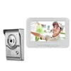 Videodörrtelefoner Smartyiba Intercom 7''Inch Monitor Wired Phone Doorbell Camera Entry System för hemsäkerhet