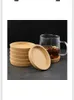 Table Mats 100pcs Wooden Heat Insulation Placemat Tea Coasters Cup Holder Mat Pads For Coffee Drinks Round Cork NO71