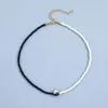 CHOKER RETRO YIN YANG TAI CHI Сплетни черно -белые швы с коротким женским ожерелье личность