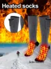 Sports Sports Winter Outdoor quente para frio e vento aquecido por bateria unissex Thermo-socks confortáveis