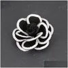 Pins Brooches Pins Brooches Simple Borders Classic Colorf Fabric Camellia Flower Brooch Women Cloth Art Cor Jewelry Pin Shawl Shirt Dhct9