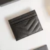 Principal de luxo Caviar portador de cartões de cartão genuíno carteiras femininas bolsas de moeda homens cartões de crédito cartas de driver Documentos de viagem Documentos de passaporte carteira