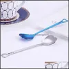 Spoons 7 Colors 2 Styles Ice Cream Spoon Coffee Tea Measuring Wedding Lover Favors Stainless Steel Dinner Tableware Drop Delivery Ho Dhbah