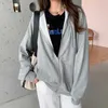 Kurtki damskie harajuku bluzy koreańskie bluzy z kapturem jesienne zima żeńska płaszcz z bluzy z kapturem kieszenie vintage ubrania słodkie koszulki t221105