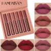 Lip Gloss 6 pezzi / set Ultra Velvet Matte Sexy Rossetto liquido Impermeabile Long Lasting Lipgloss Moda donna Glosses Trucco con custodia9372707