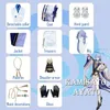 Thema Kostuum Anime Kostuums Genshin Impact Kamisato Ayato Cosplay Kostuum Uniform Pruik Halloween voor Mannen Game 221118