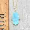 Pendanthalsband NM14922 10st Gold Electropated Hand Hamsa Chains Blue Turquoises Clearance 18-32 tum