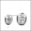 Tea Infusers Stainless Steel Egg Shaped Tea Balls Infuser Mesh Filter Strainer Locking Loose Leaf Spice Ball With Rope Chain Hook 44 Dhcal