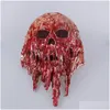 Party Masks Halloween Scary Adts Men Bloody Zombie szkielet twarz maska ​​kostium horror lateksowe maski cosplay fantazyjne masy masy