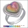 Pierścienie opaski Pierścień retro Pierścień Pierścień Zmiana Kolor woda upuszcza serce nastrój Kobiety moda biżuteria dostawa prezent dhuam