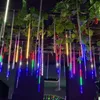 Cordes Guirlandes lumineuses Led d'extérieur, 8 Tubes, pluie de météores, arbre de jardin, décorations de noël, guirlandes de rue S2A4