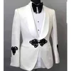 Costumes pour hommes Blazers Blanc Hommes Costume Veste Châle Revers Custom Made Blazer Slim Fit Mariage Manteau Homme Fashoin Vêtements 221117