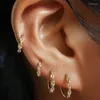 Boucles d'oreilles créoles à la mode Punk chaîne à maillons pour les femmes minimaliste petit cercle Cartilage Huggie mode déclaration bijoux