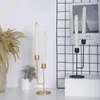 Candle Holders Metal Double Slot Long Pillar Simple Candlestick Wedding Decoration Bar Party Living Room Decor Home