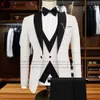 Costumes pour hommes Blazers 20 couleurs blanc élégant pour Slim Fit marié garçons d'honneur mariage smoking sur mesure formel affaires Blazer gilet pantalon 3 pièces 221118