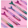 Gel Pens Mermaid Gel Pen Gift Stationery Cartoon Fish Rollerball Pens School Office Business Writing Supplies Students Prize Black I Dhttx