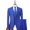 Mens Suits Blazers Butik Blazer Yelek Pantolon İtalyan Tarzı Moda İş Zarif Beyefendi Ekose Slim Casual Elbise 3 Parça Set 221118