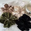 امرأة شتوية كبيرة مخملية المخملية scrunchies الفطريات الشعر الفرقة الصلبة ألوان السيدات سيلز ذيل حصان الملحقات الشعر