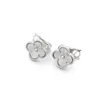 Luxury Designer Stud Earrings Titanium Steel Fourleaf Clover Cleef Earrings Womens Fashion 18K Gold Engraved Five Flower Earring 3402051
