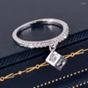 Wedding Rings Leeker Koreaans mode kristallen plein voor vrouwen Rose Gold kleuraccessoires Juwelierring 2022 Trend ZD1 LK6