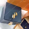 18K gouden oorbel luxe ontwerpers oorknopjes vierkante letter snijwerk mode mannen vrouwen oorbel voor bruiloft sieraden feestliefhebbers sieraden