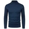 Men's Sweaters Solid Pullover Men Round Neck Sweater Slim Long Sleeve Mens High Quality Wool Warm Autumn