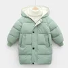 Down Count Çocuklar Bebek Erkek Ceketler Moda Sıcak Kızlar Hooded Snowsuit 3-10y Genç Çocuklar Kalın Uzun Dış Giyim Çocuk Kış Giysileri 221118