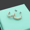 Zestawy biżuterii damskiej pierścienie kolczyki Naszyjki na damskie literowe krzyż z diamentem świąteczny ślub ślubny prezent urodzinowy z markowym pudełkiem