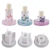 Candle Holder Silicone Molds Concrete Plaster Candle Holders with Round Base Mould for DIY Epoxy Resin Candlestick