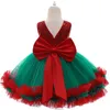 Abiti per ragazze anni Abito per bambini Abito di natale Elegante paillettes Big Bow Party Wedding Lace Tutu Kids Cashing 221117