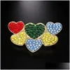 Pins Brooches Pins Brooches Retro Heart Women Metal Alloy Badge Scarf Buckle Crystal Rhinestone Jewelry Suit Lapel Pin Korean Hat B Dhct3