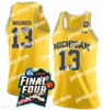 Баскетбол пользователь NCAA Michigan Wolverines 3 Zavier Simpson 4 Isaia Livers 13 Moritz Wagner 15 Джон Теске сшил финал Final Four Baskey Jersey