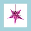 Decorazioni natalizie Decorazioni natalizie Hollow Star Moon Laser Pentagram Hang Garden Home El Tree Portico Hangs Decor Drop Deliver Dhfbm
