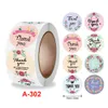 1inch 500pcs Thank You Decoration Adhesive Stickers Printed 8 Designs Round Gift Seal Color Labels for Holiday Party