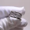 Nya bulgariska ringband vårringar kärlek designer smycken titan stål rosé silver inlägg diamant CZ mode klassisk enkel Bröllop Förlovningspresent
